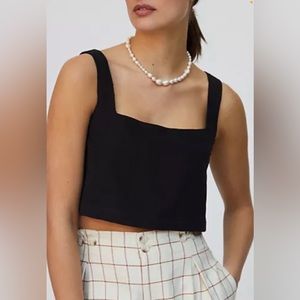Anthropologie Porridge Linen Blend Crop top.